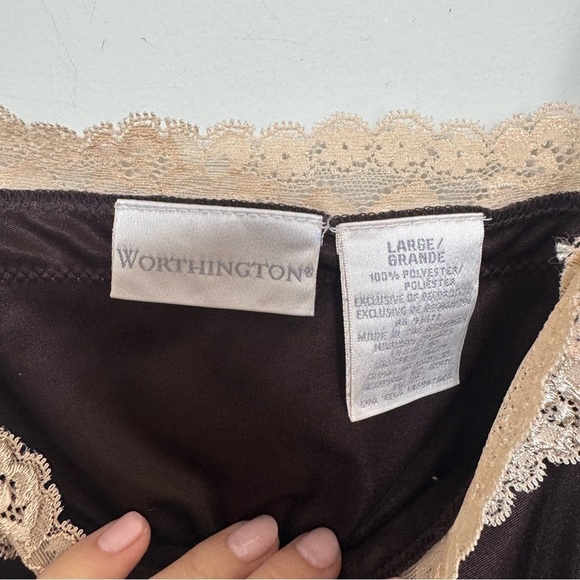 Elegant vintage Lace Trim Brown Camisole fairycore earthy artsy boho coquette L - Picture 6 of 6